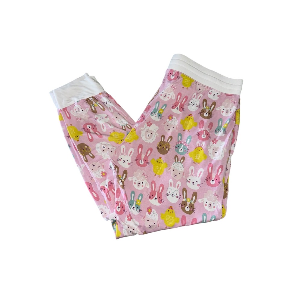 Little Sleepies Spring Friends Rabbit Bamboo Pajama Jogger Pants Pink XL Women